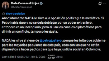 Mafe Carrascal se despachó contra