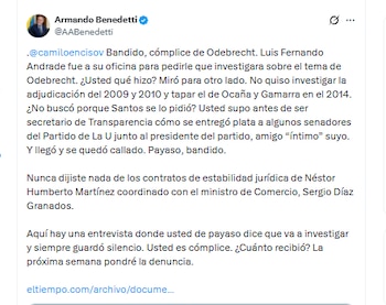 El ministro Armando Benedetti señaló
