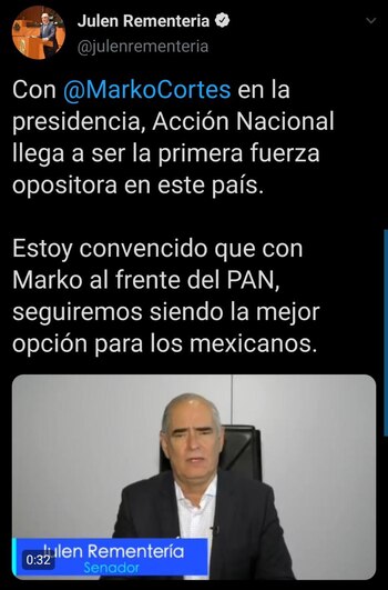 Julen Rementería extendió su apoyo