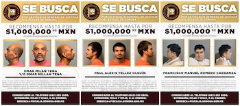 El Meny y los otros dos internos fugados en Sonora. Crédito: FGJES