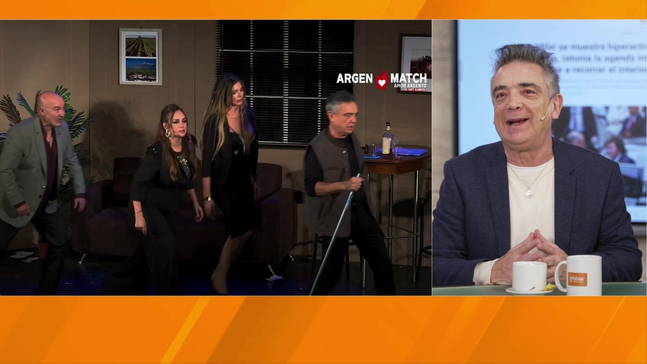 Nito Artaza durante la entrevista en “Infobae al Amanecer”, reflexionando sobre el presente del teatro en calle Corrientes