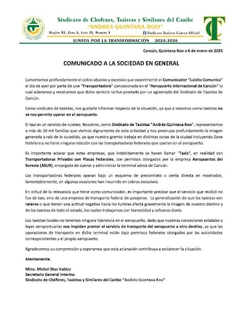 Según el gremio, el servicio