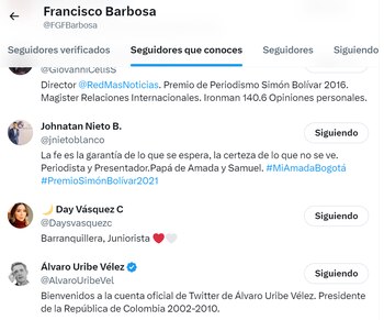 El expresidente Álvaro Uribe también
