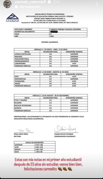 Notas de Carmelo Valencia -