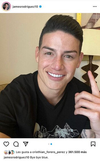 Tomada de Instagram @jamesrodriguez10