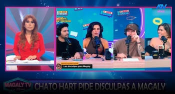 Mario Hart admitiu que confundiu Magaly Medina com a polêmica sobre seu casamento com Korina Rivadeneira. Captação: Magaly TV La Firme.