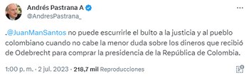 Andrés Pastrana arremete contra Juan