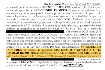 Conceden apelación sin efecto suspensivo.
