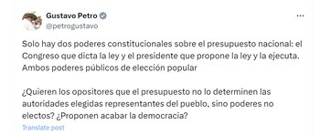 Gustavo Petro cuestionó a la