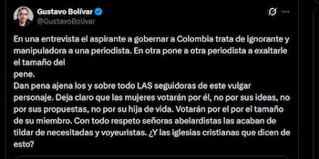Gustavo Bolívar - crédito @GustavoBolivar/X