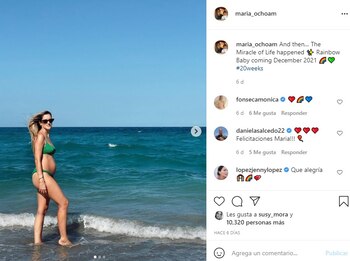 La pareja anunció el embarazo de María