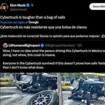 Elon Musk reacciona a los accidentes de la Cybertruck en México, defendiendo la seguridad del modelo. (Imagen: X/@elonmusk)