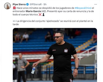 Mario García no seguiría en el Boyacá Chicó