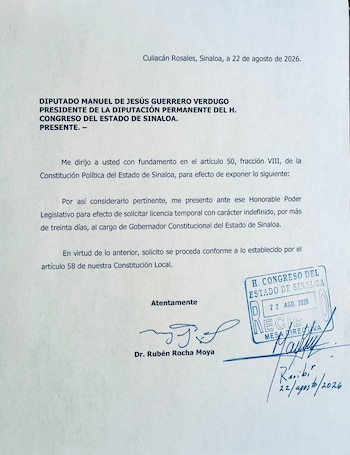 El gobernador solicitó la licencia a solo un día de haber regresado al cargo.