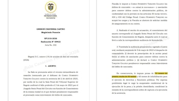 Fallo contra Camilo Tarquino - crédito Suministrado