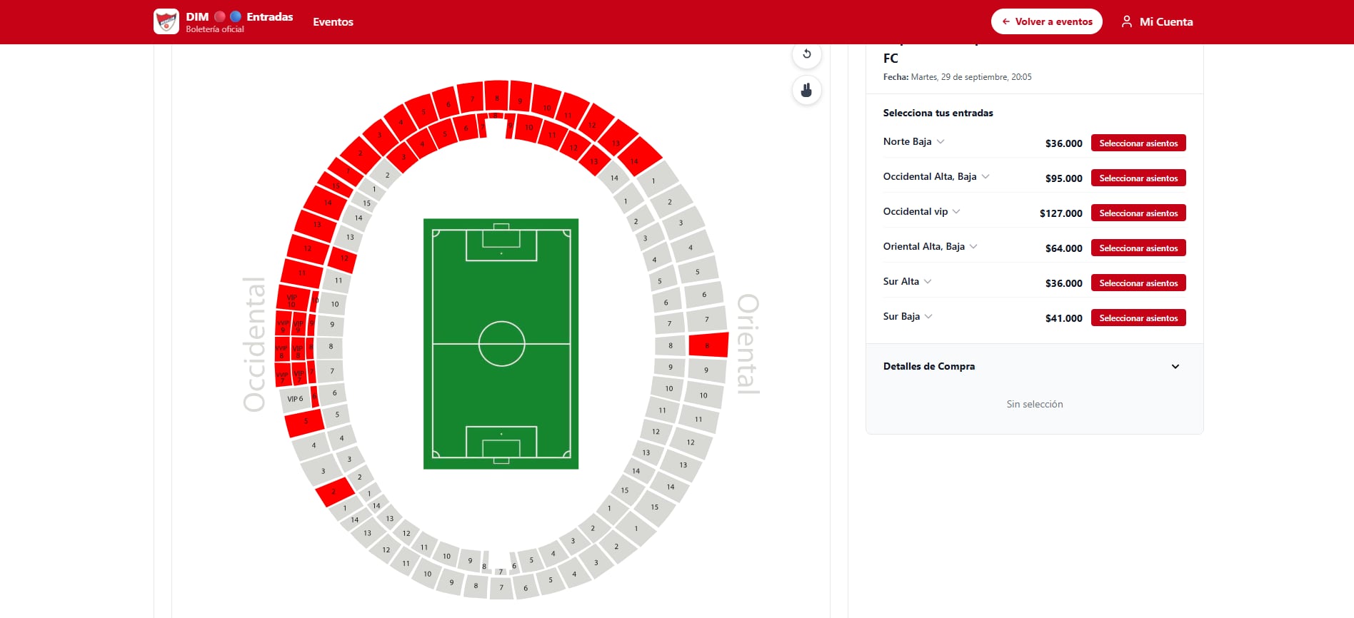 Así va la venta de boletería para Medellín vs. Millonarios, con las tribunas occidental y norte vendidas - crédito DIM