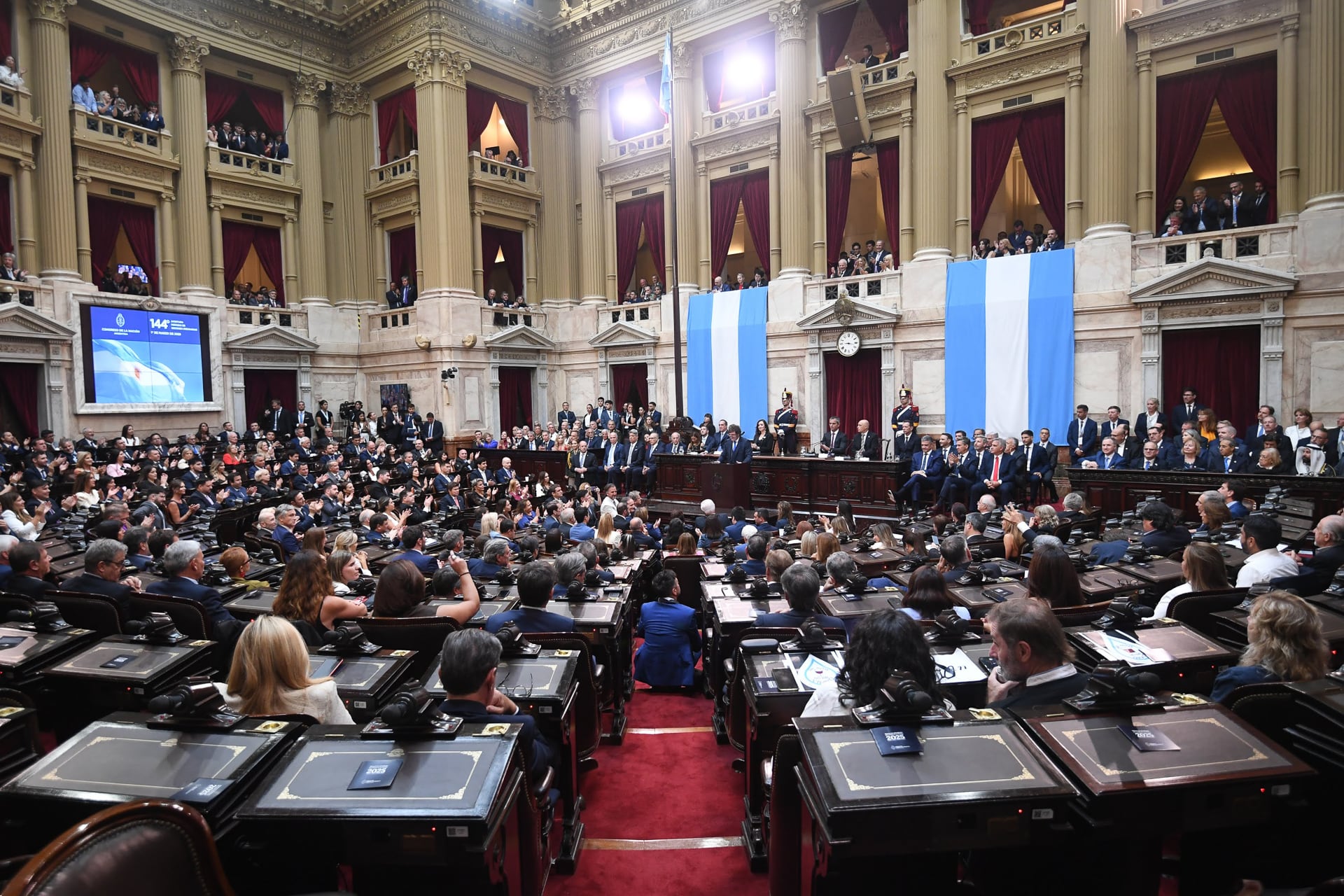 La apertura de sesiones ordinarias estuvo marcada por una confrontación permanente entre Milei y el bloque del peronismo (Comunicación Senado)