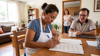 Los empleadores del servicio doméstico seguirán sujetos a revisión oficial sobre contratos, aportes obligatorios y protocolos de prevención de violencias - crédito VisualesIA/Imagen Ilustrativa Infobae