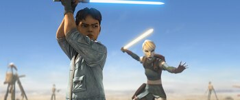 (L-R): Lyco Strata (voiced by