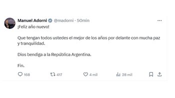 Mensaje de Manuel Adorni por