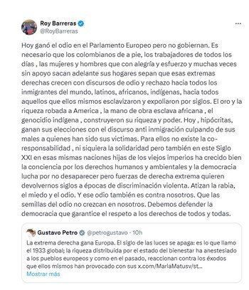 Trino Roy Barreras tras los