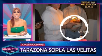 Magaly cuestiona posible embarazo de Karla Tarazona por su relación con Christian Domínguez. Captura: Magaly TV La Firme.