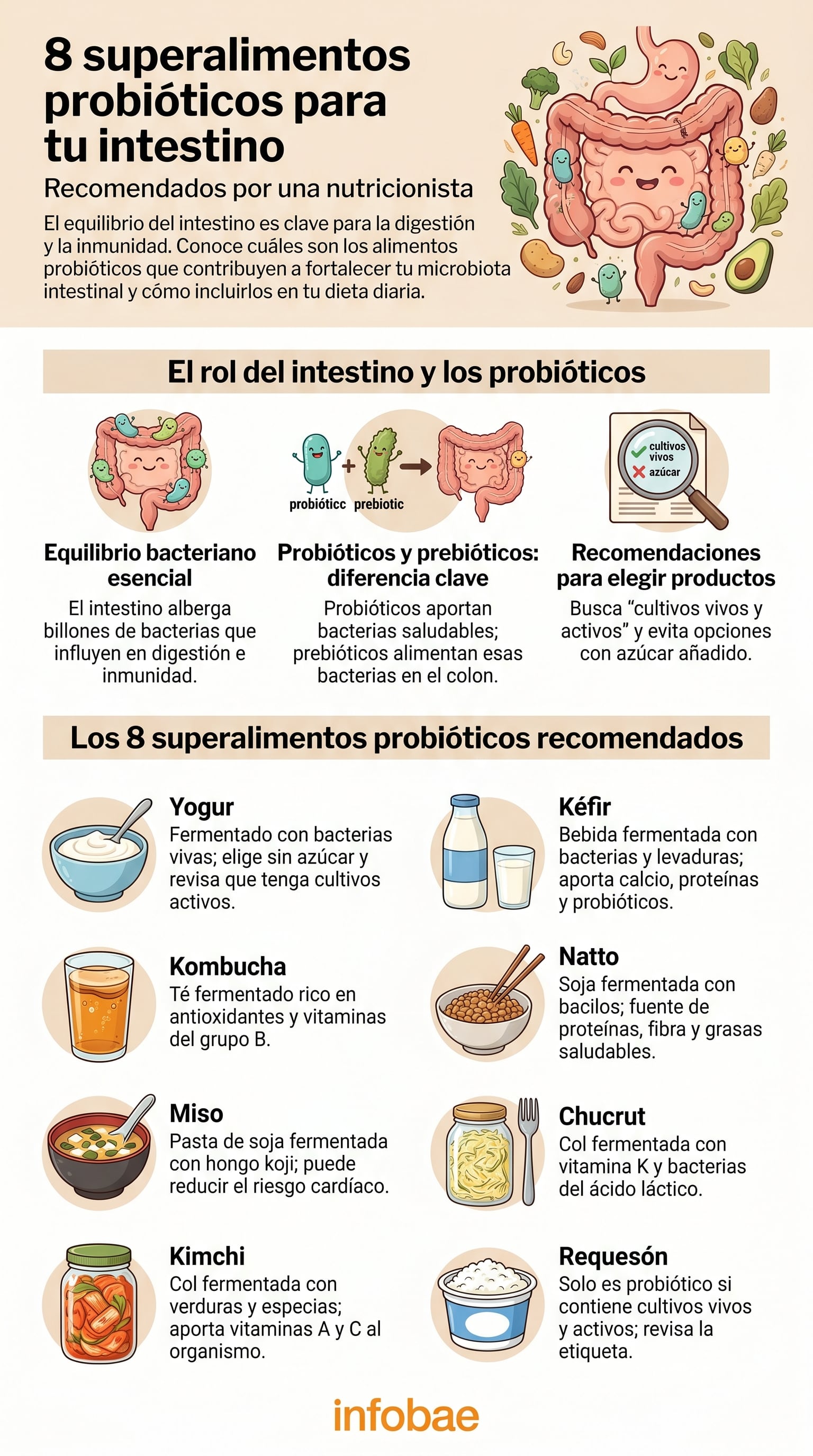 La elección de productos con cultivos vivos y activos define si un probiótico realmente cumple su función. (Imagen Ilustrativa Infobae)
