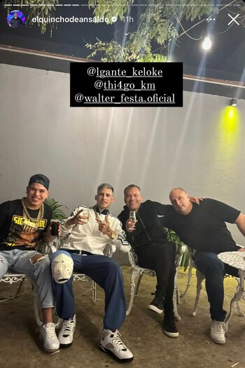 Walter Festa, Thiago, L-Gante y Ariel en el cumpleaños