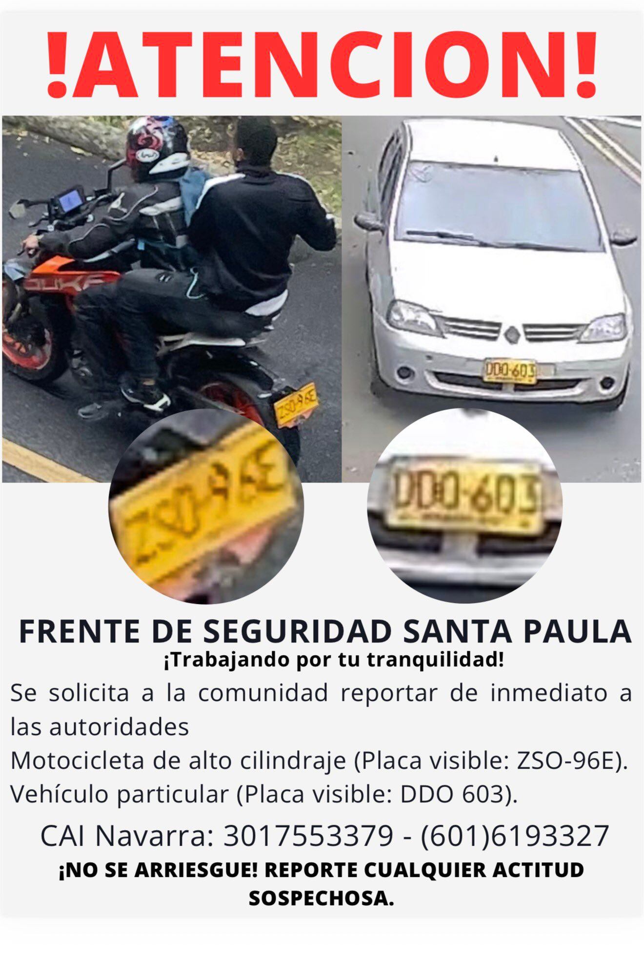 Denuncias sobre la moto naranja en Usaquén - crédito redes sociales/X