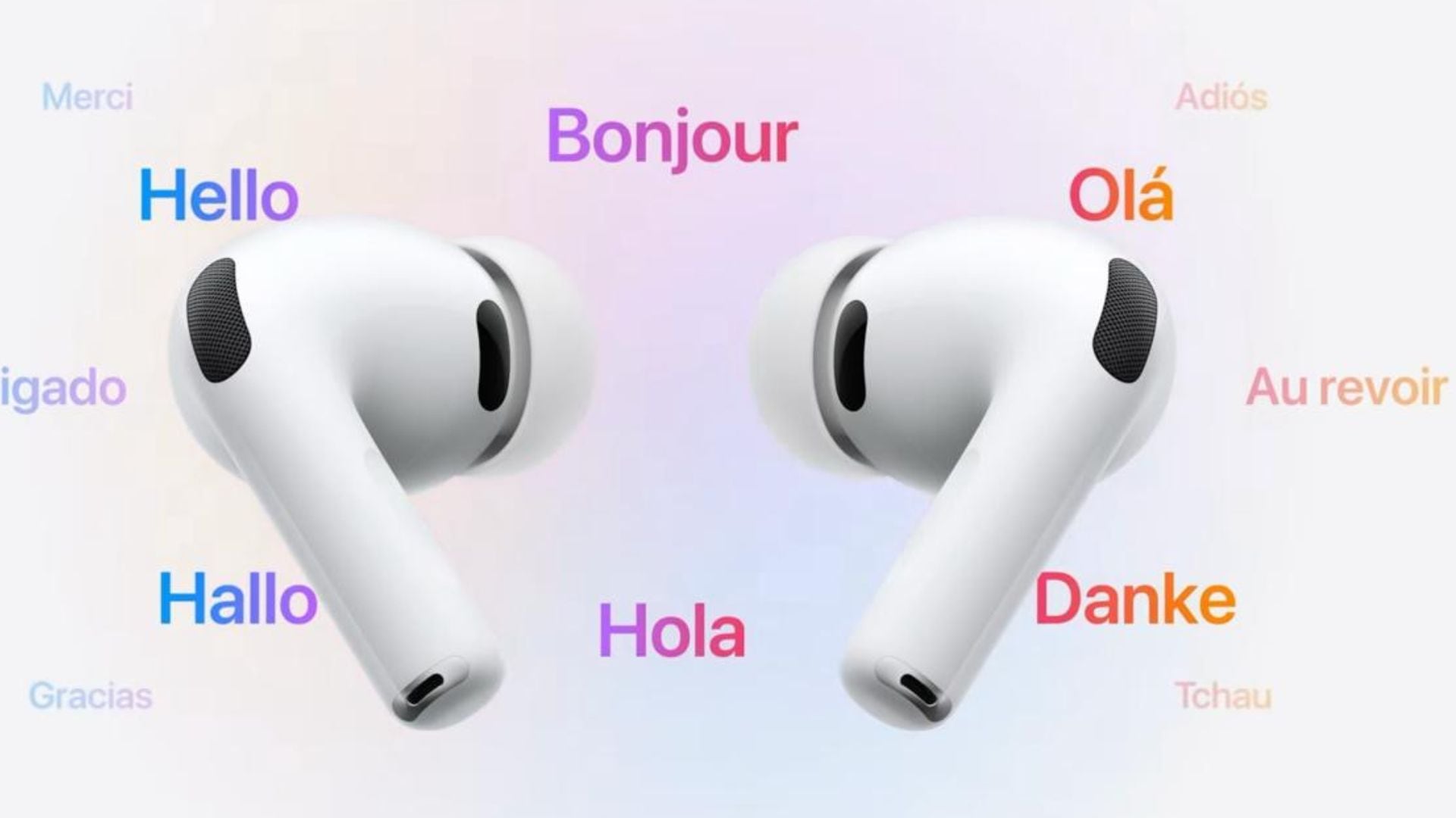Los nuevos modelos de AirPods cuentan con funciones con IA como la traducción en vivo. (Apple)