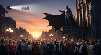 Una gran multitud observa impresionada