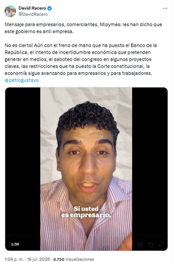 David racero hace llamado a