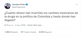 A través de Twitter, Gustavo