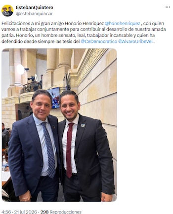 Esteban Quintero destacó liderazgo de Honorio Henríquez tras elección en el Senado - crédito @estebanquincar/X