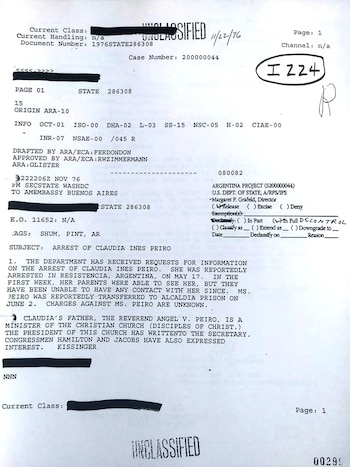 El telegrama que Henry Kissinger