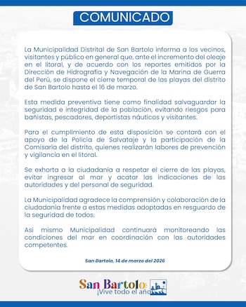 Comunicado de San Bartolo.