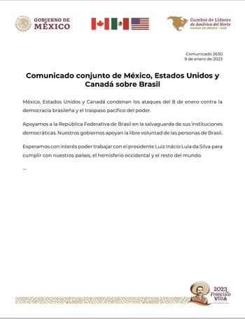 Las tres naciones norteamericanas condenaron