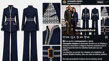 La comunidad Shipibo-Konibo cuestionó el uso del Koshi Kené en el traje de la presidenta, señalando la importancia de la consulta y el respeto hacia los símbolos ancestrales. IG