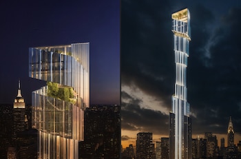 En la cima del edificio,