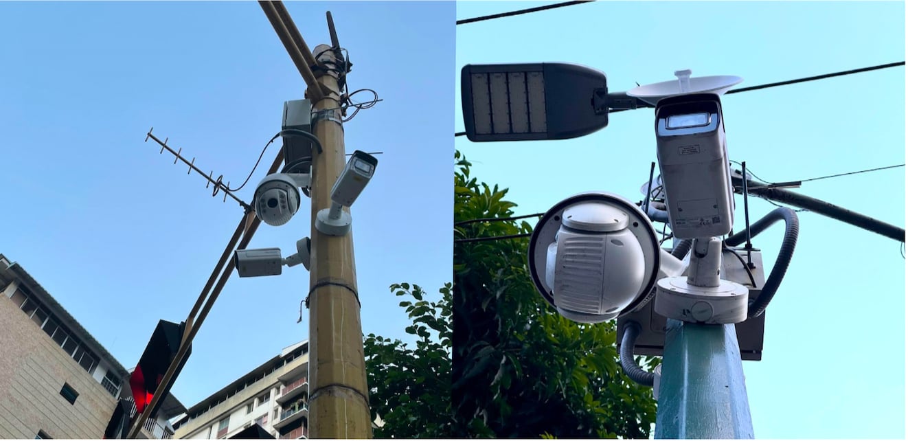 Cámaras en una calle en Venezuela