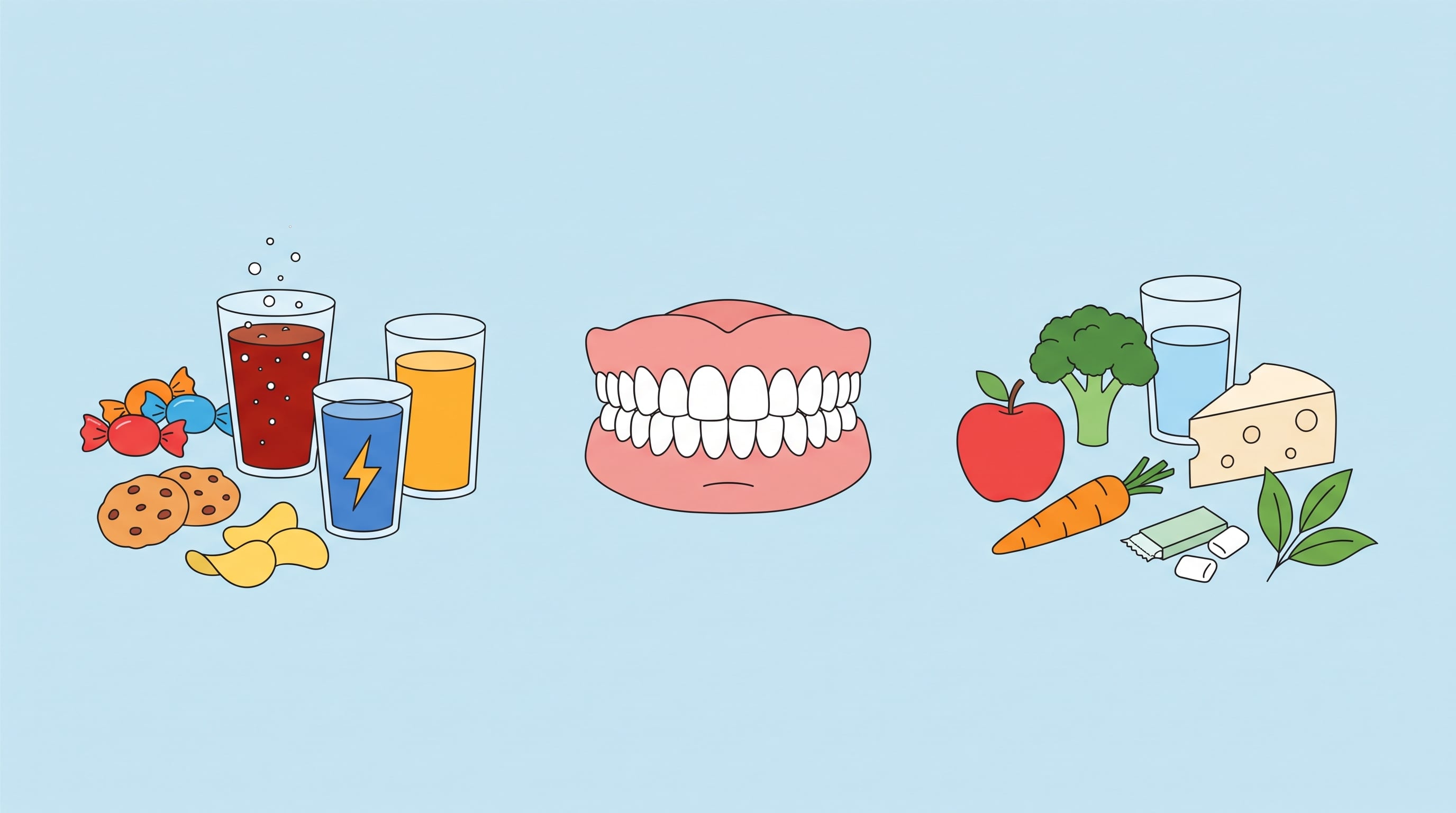 La salud bucal también depende de la dieta, la acidez, el azúcar y la frecuencia de consumo, además del cepillado (Imagen Ilustrativa Infobae)