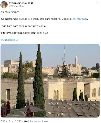 Omar Bula inicia agenda en Israel con reuniones de cooperación y apertura de embajada - crédito @VivianAisen/X