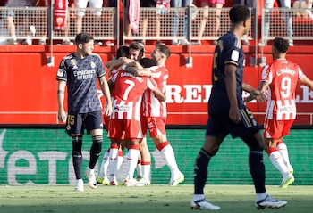 Los jugadores del Almería celebran