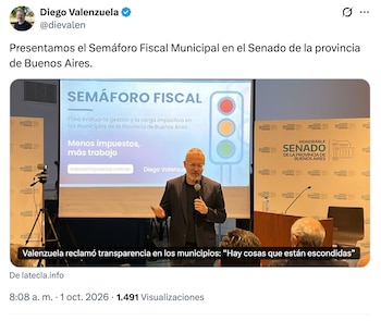 Valenzuela presentó Menos Impuestos en el Senado bonaerense el miércoles pasado