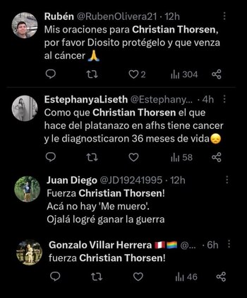 Usuarios se solidarizan con Christian