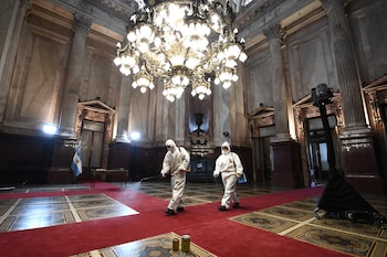 Preparativos en el Congreso de la Nacion previos a la 139 Asamblea Legislativa SF