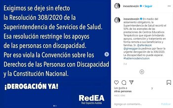 La actriz había pedido ayuda