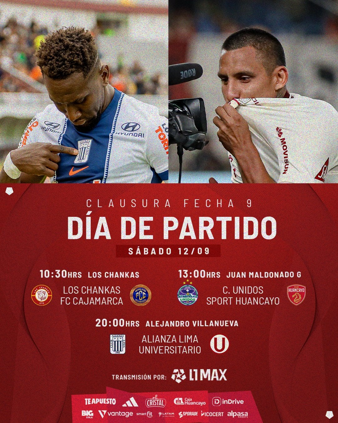 Programación del sábado 12 de septiembre por la fecha 9 del Torneo Clausura 2026