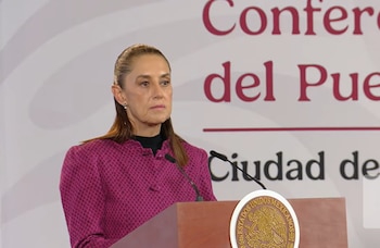 La presidenta Claudia Sheinbaum durante 'La Mañanera' de este jueves 3 de septiembre. (Crédito: captura de pantalla)