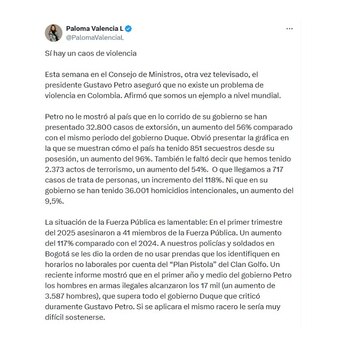 Con este mensaje en X,